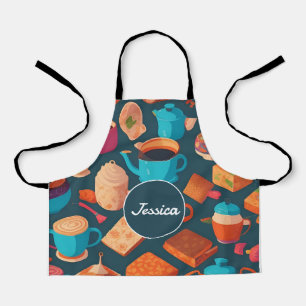 coffee Mosaic Colourful Personalised Pattern Apron