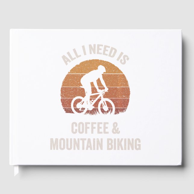 Coffee & Mountain Biking Vintage Downhill Bike Guest Book (Front)