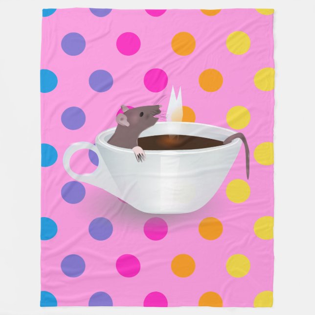 coffee mouse fleece blanket (Front)