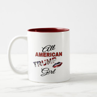 Coffee Mug: All American Trump Girl Two-Tone Coffee Mug