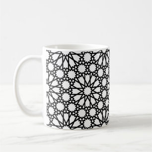 Coffee Mug - Black and White Star Design Pattern