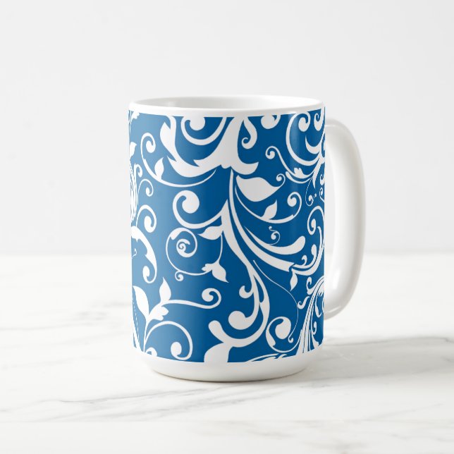 Coffee Mug-Blue Swirls Mug (Front Right)