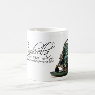 Coffee Mug Cinderella Peacock Feathers Shoes Quote