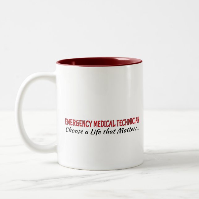 Coffee Mug: Emergency Medical Technician  Two-Tone Coffee Mug (Left)