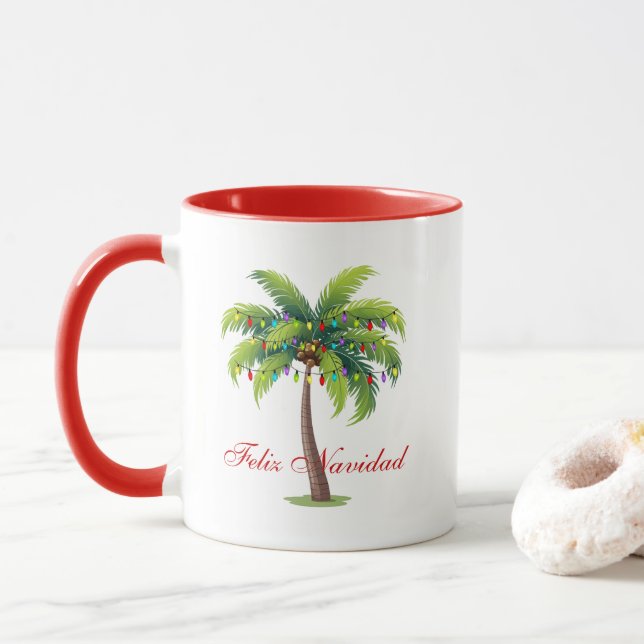 Coffee Mug Feliz Navidad (With Donut)
