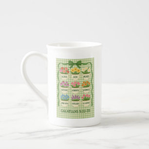 Coffee Mug fruit of the Spirit Tea Cup with Flower