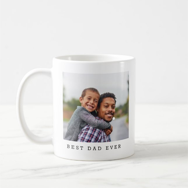 Coffee Mug Full Photo Personalised Best Dad Ever  (Left)