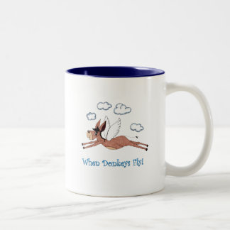 Coffee Mug  Funny, Whimsical Flying Donkey