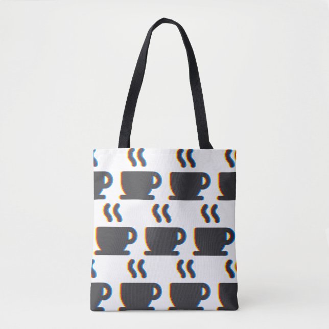 Coffee Mug Glitch Tote Bag (Front)