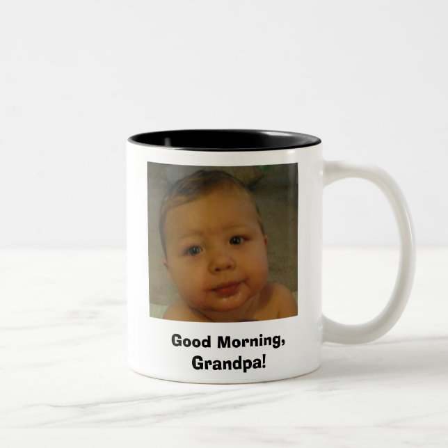 coffee mug, Good Morning, Grandpa! Two-Tone Coffee Mug (Right)