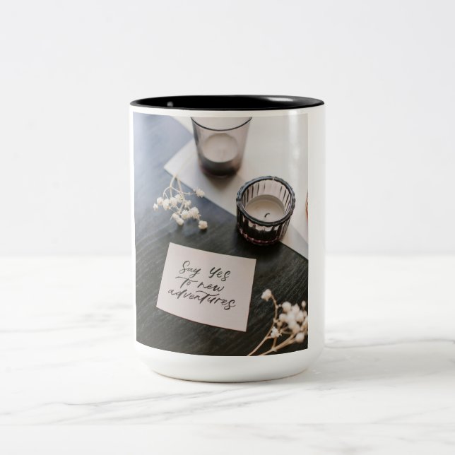 Coffee Mug, Hot Cocoa Two-Tone Coffee Mug (Center)