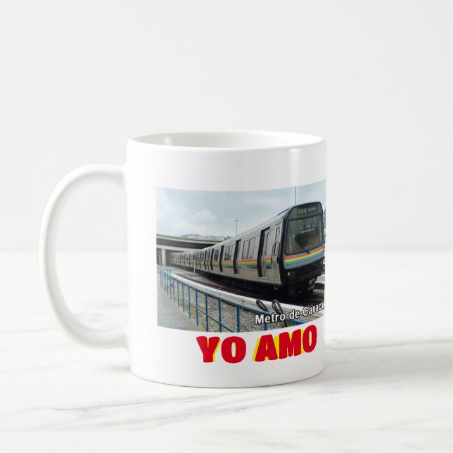 Coffee mug I love Venezuela, customisable (Left)