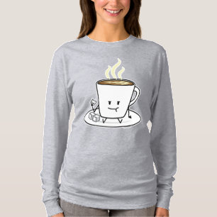Coffee mug latte coffee eating sugar cubes cream T-Shirt
