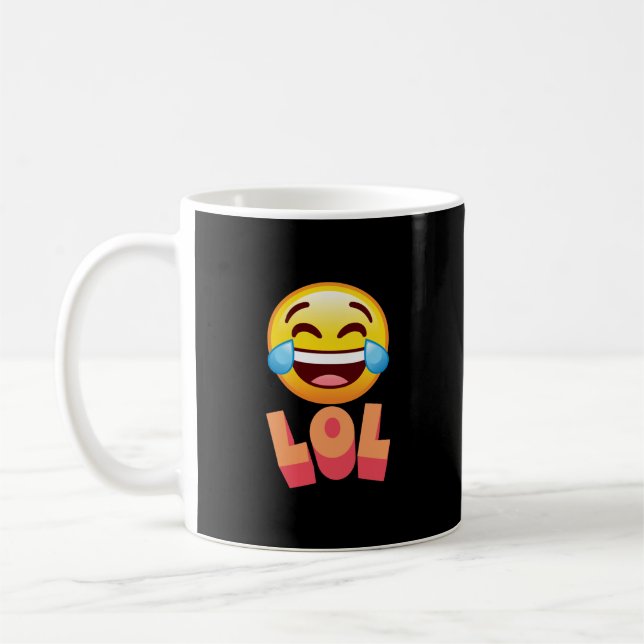 Coffee mug, LOL, Laughing emoji Mug (Left)
