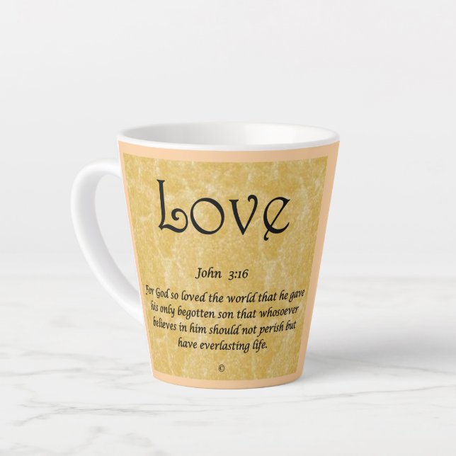 coffee mug-Love 3;16 Latte Mug (Left Angle)
