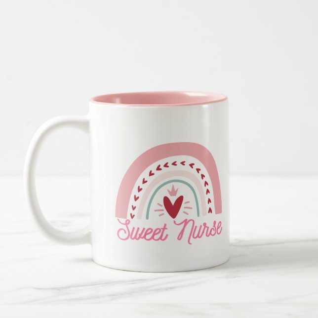 Coffee Mug, Nurse Thank You Mug, Appreciation Gift Two-Tone Coffee Mug (Left)