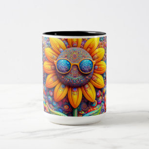 Coffee mug of sunflower having a great day