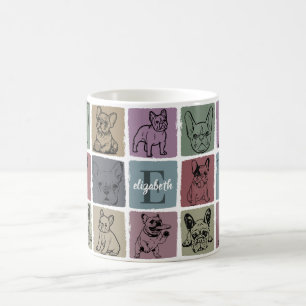 Coffee Mug Personalised Retro French Bulldog Gift