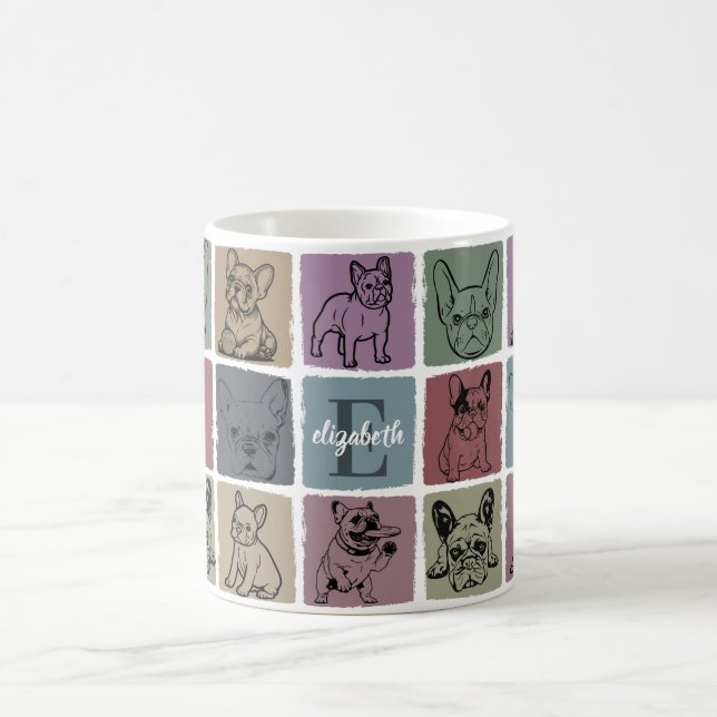 Coffee Mug Personalised Retro French Bulldog Gift (Center)