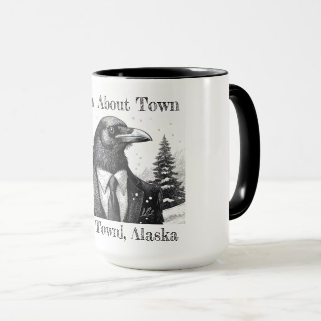 Coffee mug, Raven About Town - Customise town Mug (Front Right)