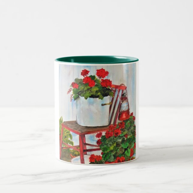Coffee Mug  Tea Mug Summer Geraniums (Center)