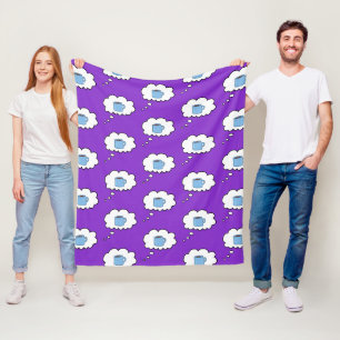 Coffee Mug Thought Bubble Fleece Blanket