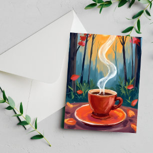 Coffee Mug Watercolor Painting Card
