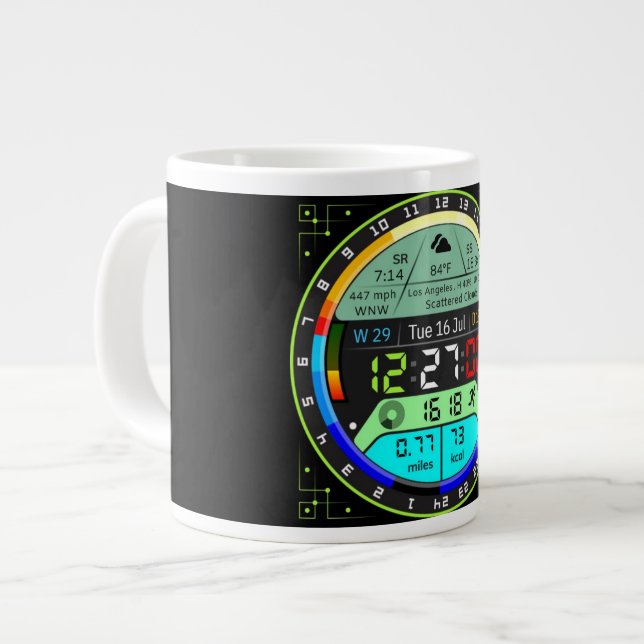 Coffee Mug with a Humorous Digital Design (Front Left)