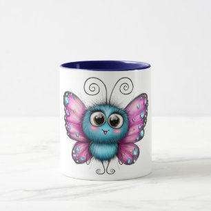 Coffee mug with design of adorable butterfly