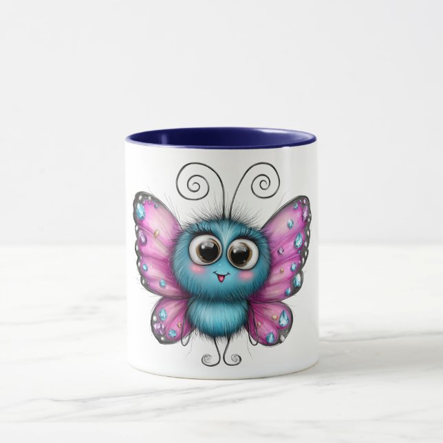 Coffee mug with design of adorable butterfly (Center)