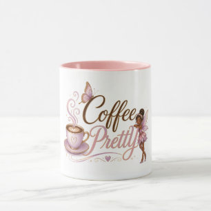 Coffee Mug with design of coffee pixie