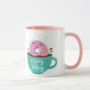 Coffee mug with doughnut