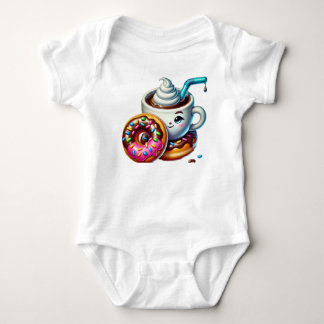 Coffee Mug With Doughnut Baby Jersey Body Suit Bodysuit