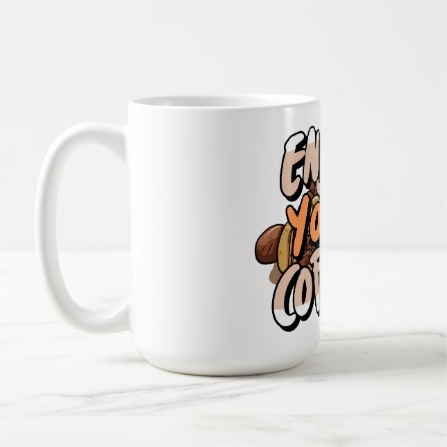 Coffee Mug with Logo ''Enjoy Your Coffee'' (Left)