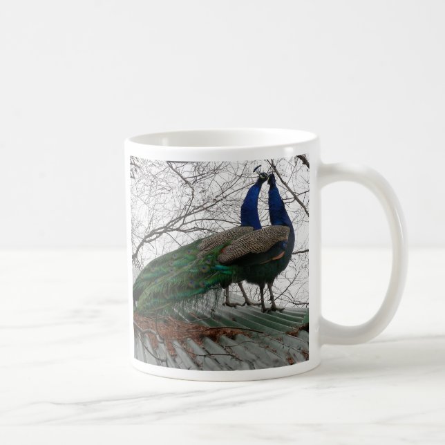 COFFEE MUG WITH PEACOCK IMAGE (Right)