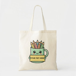 Coffee Mug With Pencils Blank Sign Pastel Graphic Tote Bag