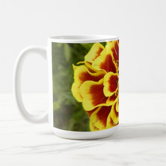 Coffee Mug With Picture Of Marigold On It (Left)