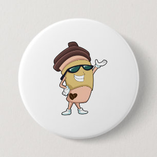 Coffee mug with Sunglasses 7.5 Cm Round Badge