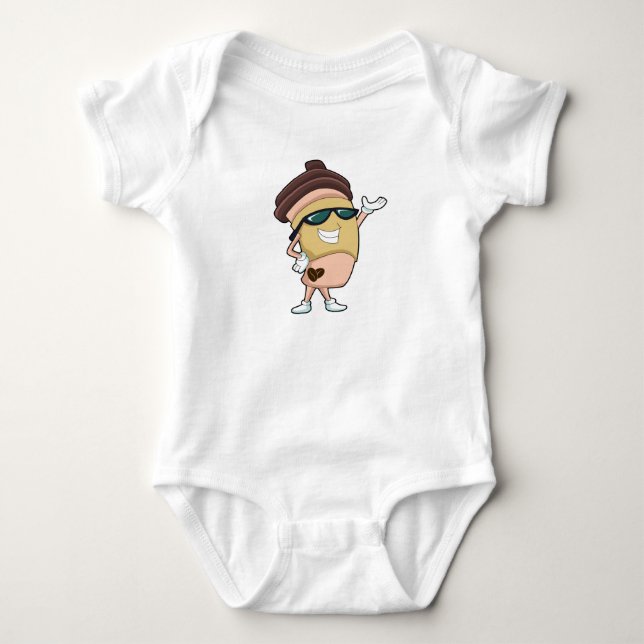 Coffee mug with Sunglasses Baby Bodysuit (Front)