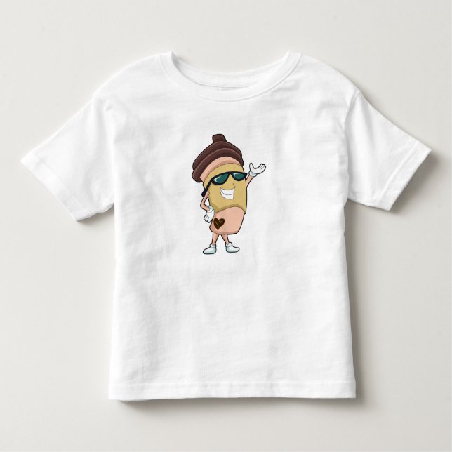 Coffee mug with Sunglasses Toddler T-Shirt (Front)