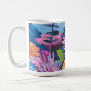 Coffee Mug with vibrant floral painting
