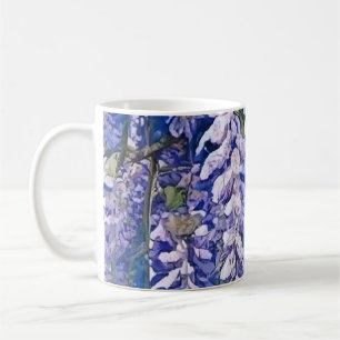 Coffee Mug with Wisteria Blossom Design