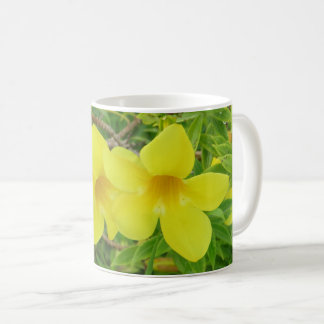 Coffee mug with yellow flowers
