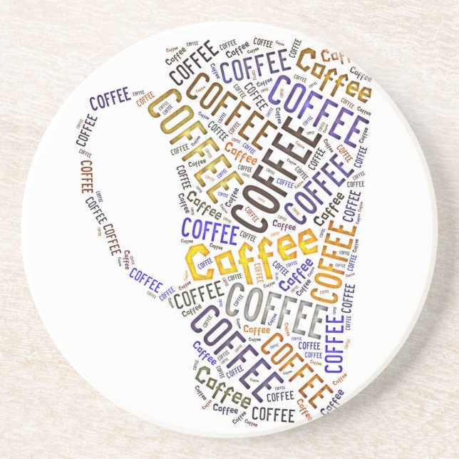 Coffee Mug Word Art Coaster (Front)