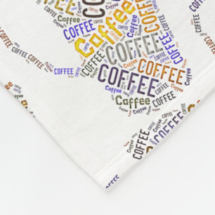 Coffee Mug Word Art  Fleece Blanket