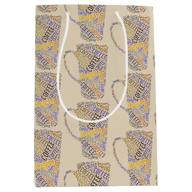 Coffee Mug Word Art II Medium Gift Bag (Front)