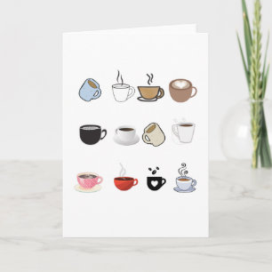 Coffee Mugs Designs Pattern Card