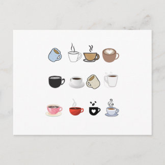 Coffee Mugs Designs Pattern Postcard