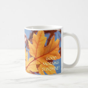 COFFEE MUGS GIFT Autumn Leaves Fall Trees Blue Sky