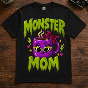 Coffee Mum Quote "Monster Mum" Mothers Tri-Blend Shirt